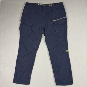 G-Star Raw Cargo Pants Mens 38x30 Rovic Zip 3D Straight Tapered Navy Blue Combat